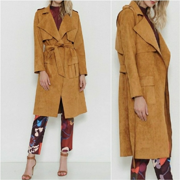 FAUX SUEDE TRENCH COAT - Picture 2 of 4